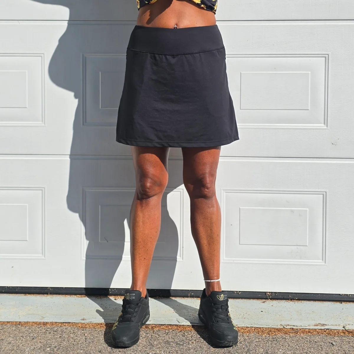 Svart Kort Zip-kjol med Innershorts - Bild 9