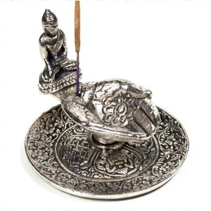 Rökelsehållare, Silvrig buddha & Offrande händer
