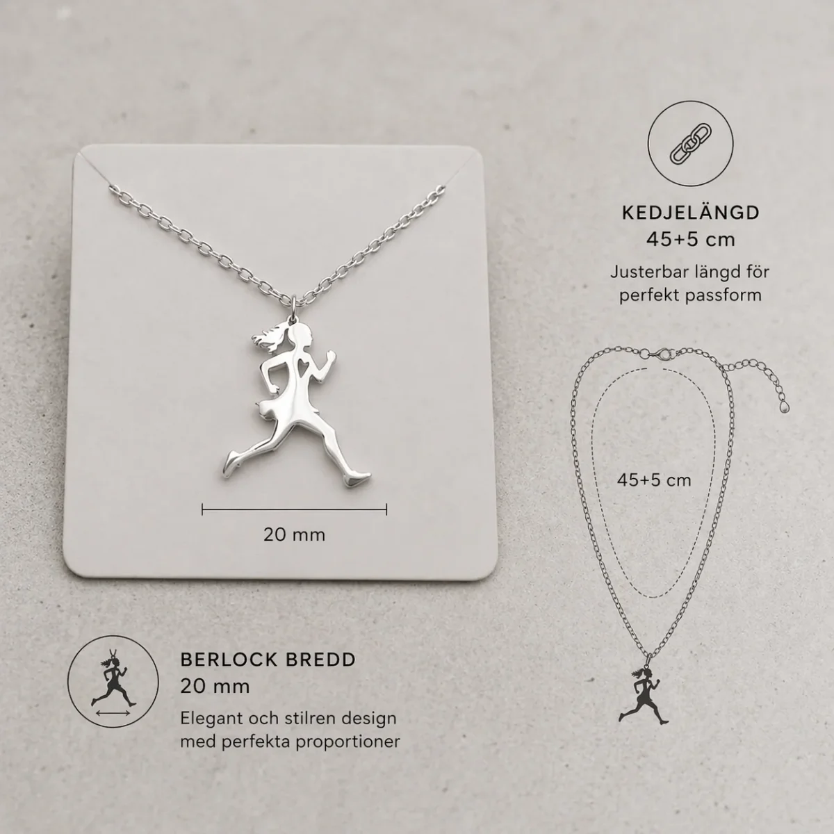 "På Språng" - Silver - Halsband - Bild 4