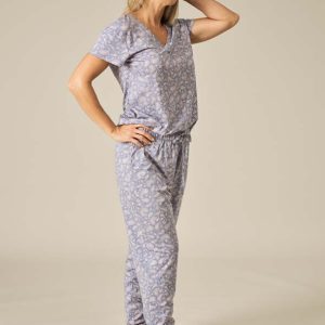 Pyjamas i bambu blå paisley