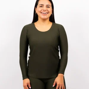 Vigga Fitted Deep Olive Long-Sleeve