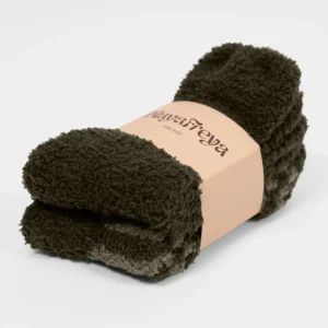 Winnie Deep Olive Cozy Socks 2-Pack